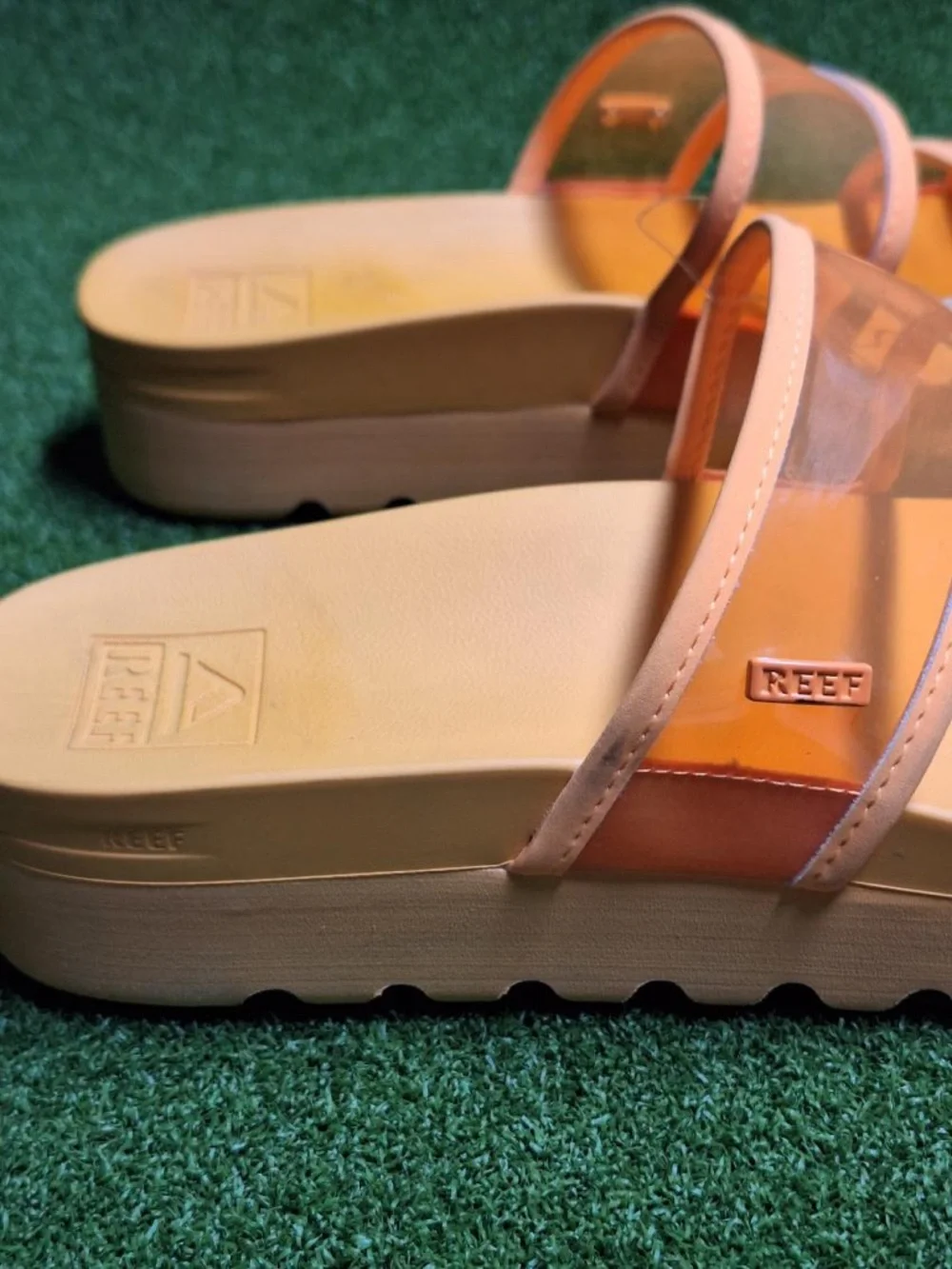 Reef Women's Peach Platform Sandals with Clear Straps - Picture 7 of 9